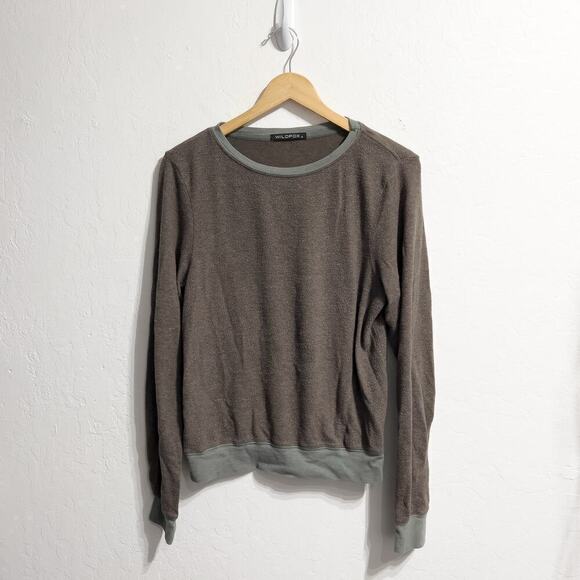 Wildfox Sweatshirt Small Pullover Charcoal Grey Fuzzy Light Soft Long Sleeve - Picture 1 of 6